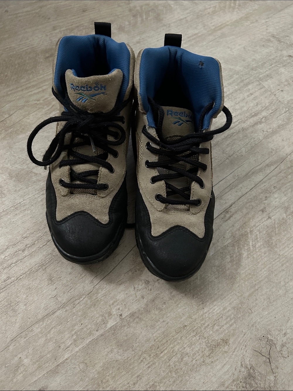 Reebok  Grey, Black and Blue Lace-Up Hiking Boots